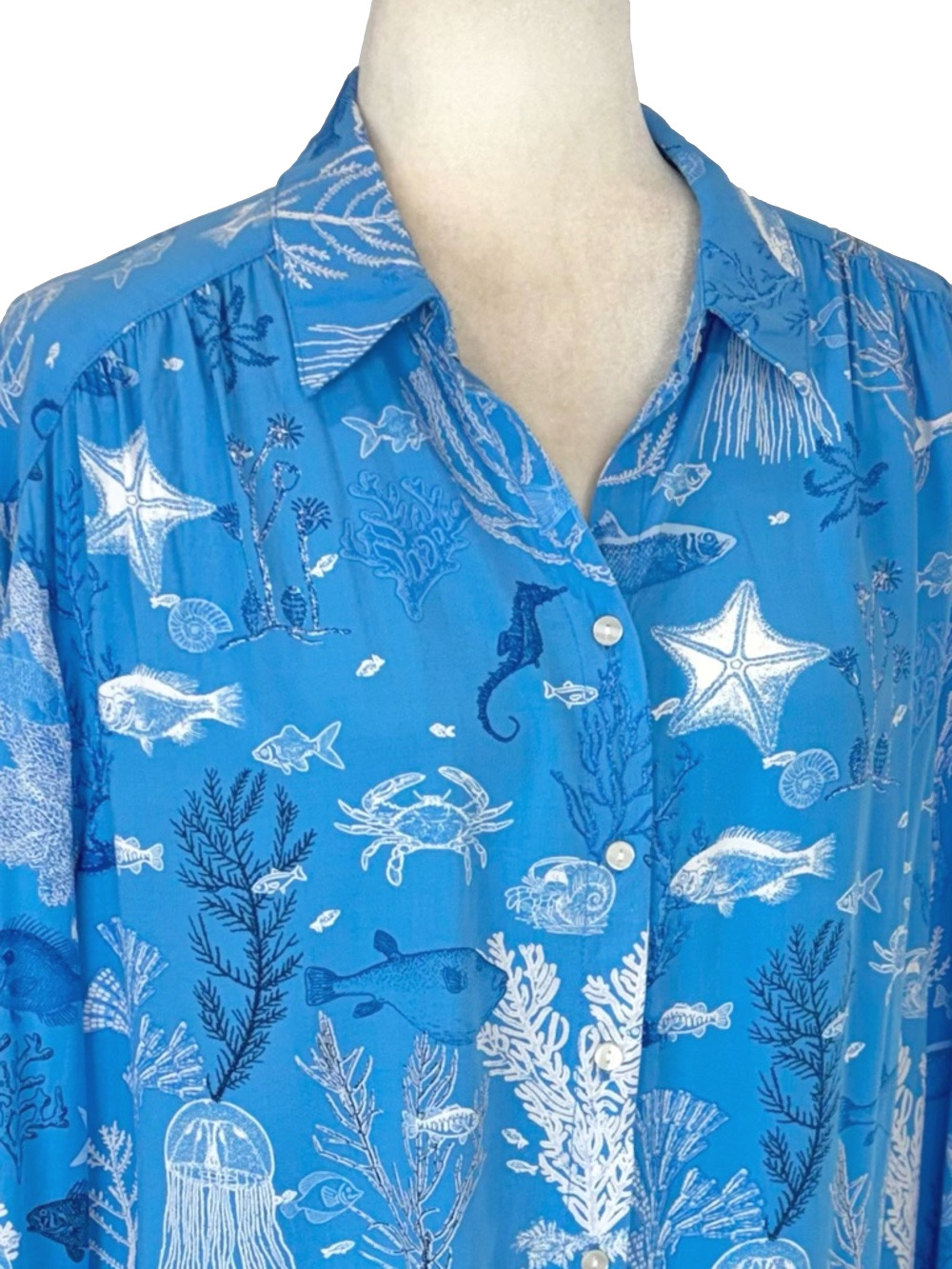 Jane & Delancey blue sea theme shirt